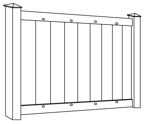 6' White Privacy Vinyl Panel