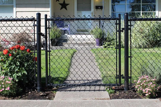 Chain Link Single Walk Gate : Black